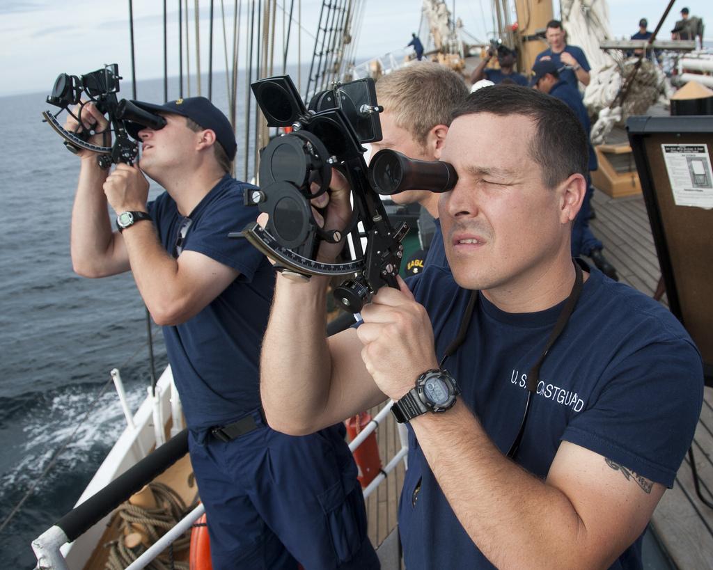 Coast Guard Academy Officer Using a Sextant Coast Guard Academy Officer Using a Sextant