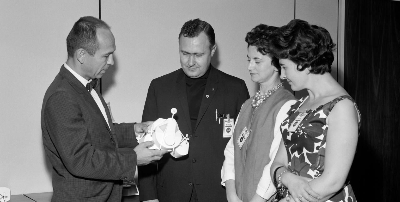 Maxime A. Faget, explains the function of the Lunar Module Maxime A. Faget, explains the function of the Lunar Module