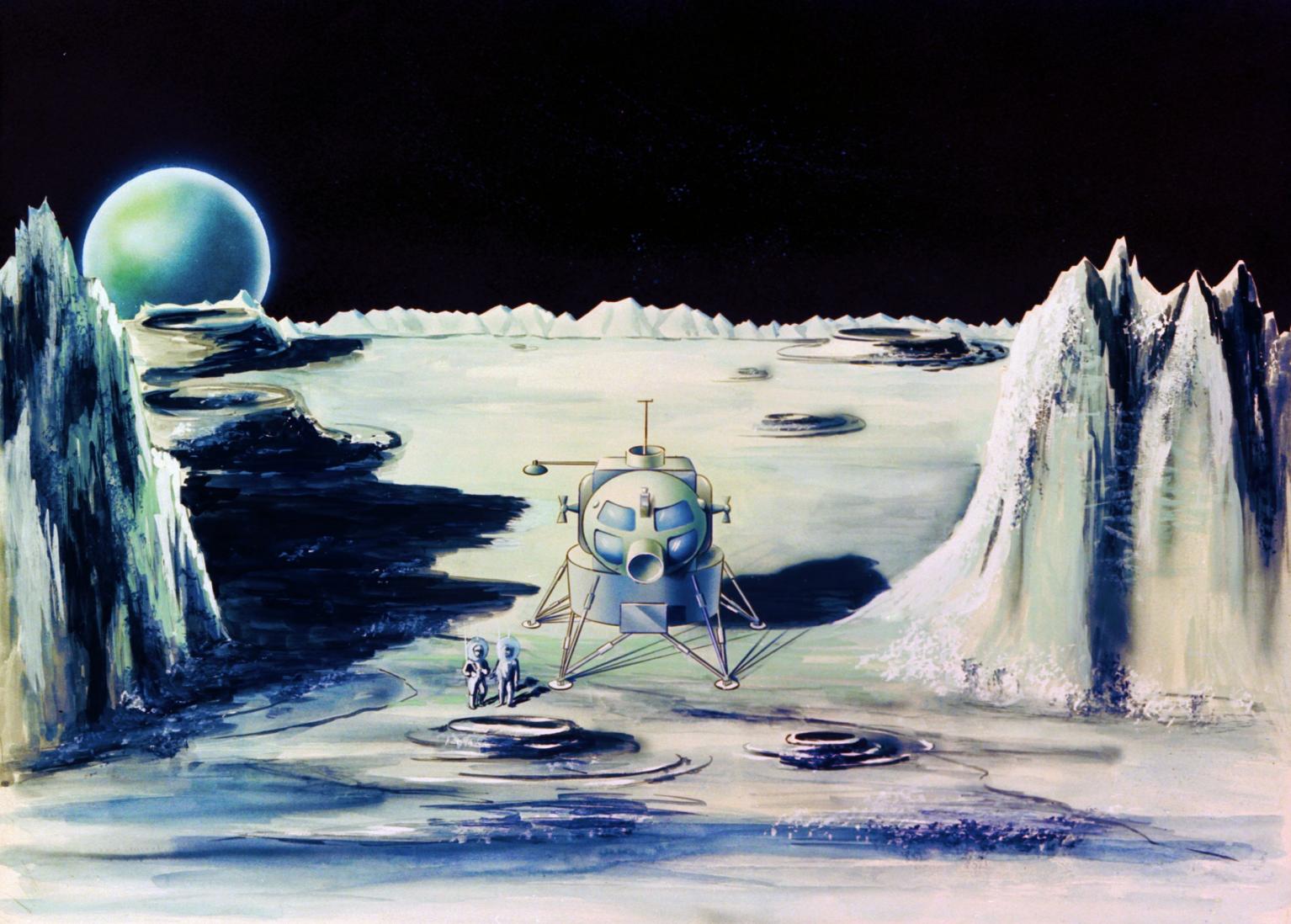 Painting Of Lunar Landscape Painting Of Lunar Landscape