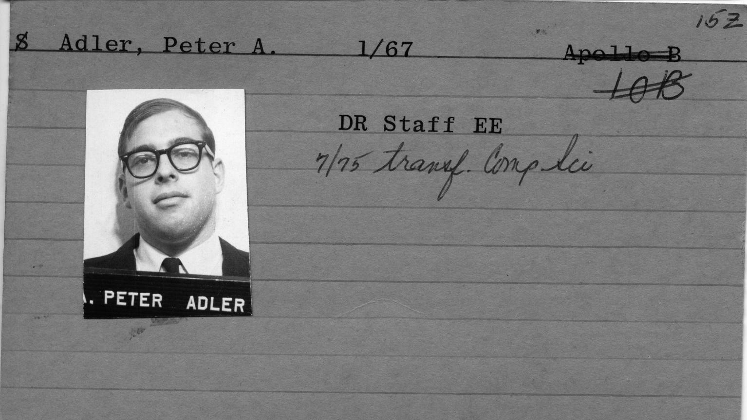 Peter Adler Employee Card Peter Adler Employee Card
