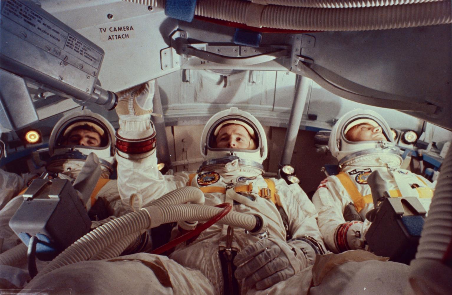 Apollo 1 Crew Inside Capsule Prior to Test