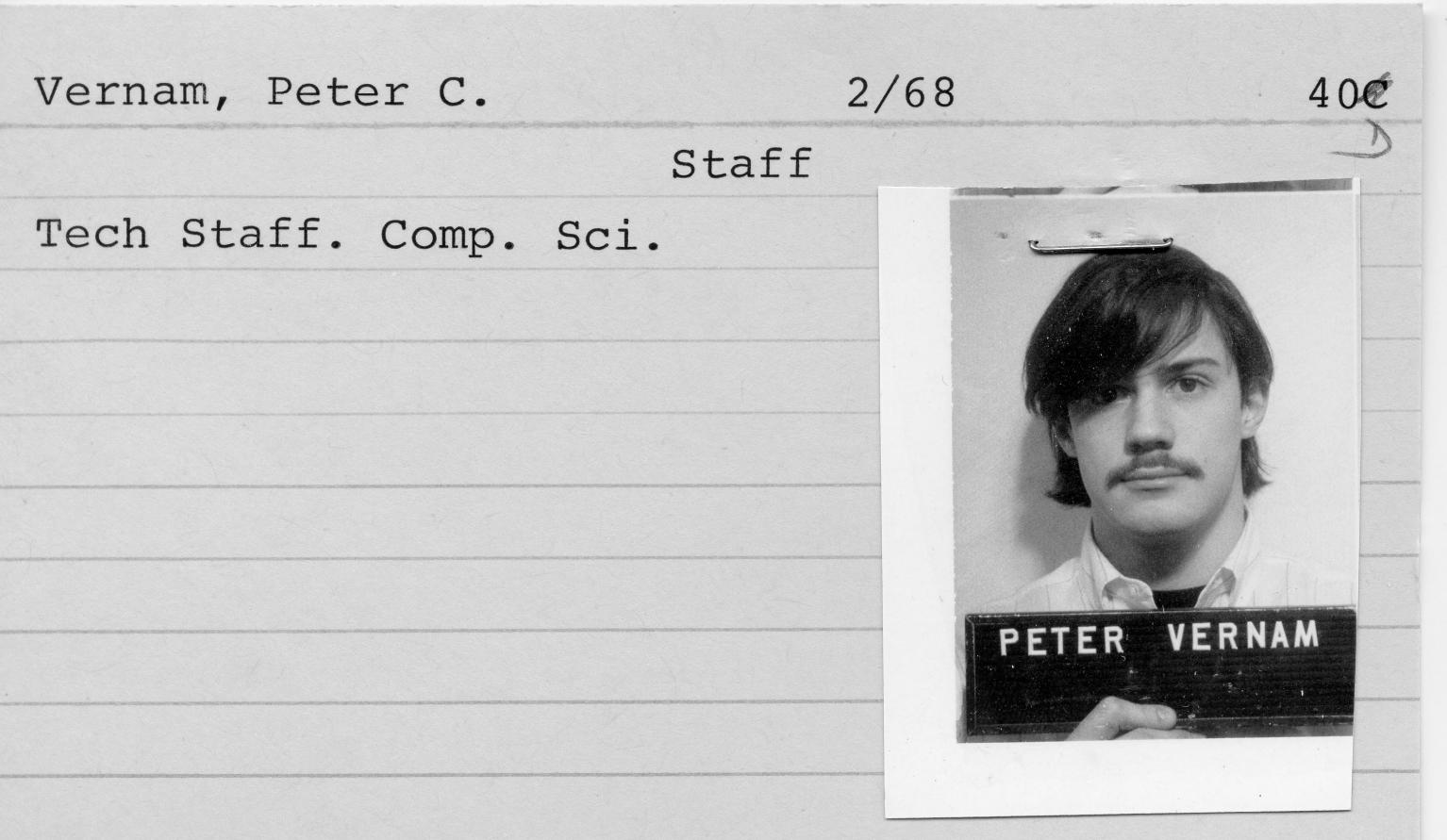 Peter Vernam Employee Card Peter Vernam Employee Card