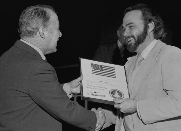 Lance Drane Accepting a NASA Award
