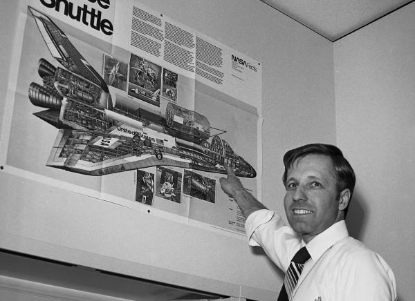 Peter Kachmar with Space Shuttle Poster