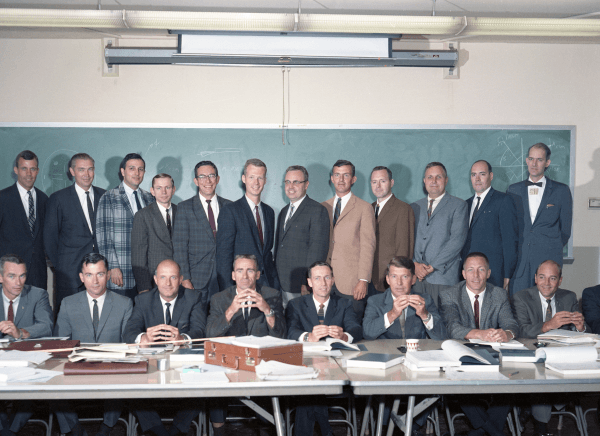 Apollo 7 Astronauts with MIT Lab Engineers