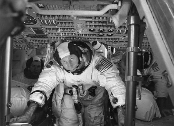 Apollo 15 Astronaut Al Worden in Command Module