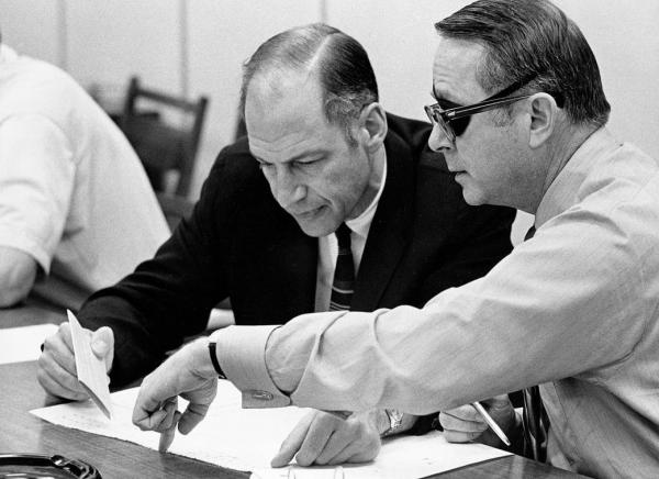 George Low at Mission Control