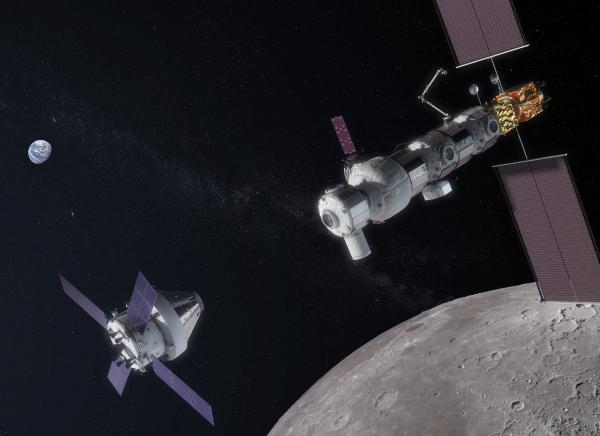Orion spacecraft approaching the Gateway Lunar Command Module Orion spacecraft approaching the Gateway Lunar Command Module