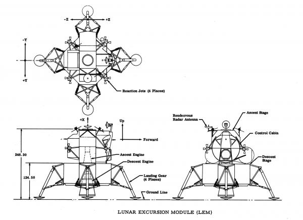 Schematics of the Lunar Excursion Module Schematics of the Lunar Excursion Module