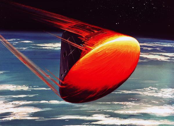 Illustration of the Apollo Command Module During Atmospheric Reentry