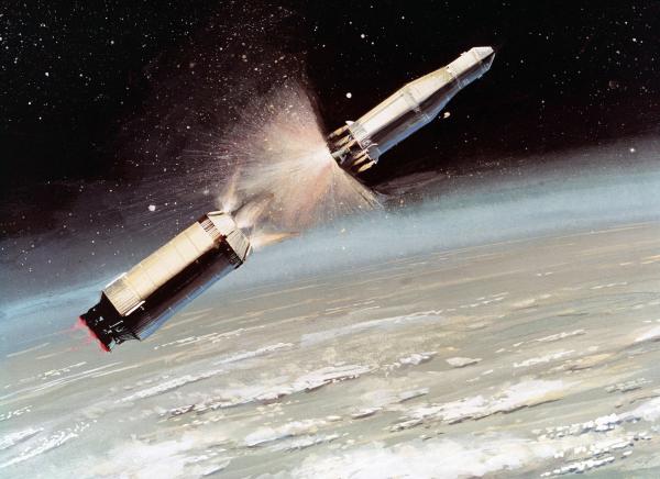 Artistic Conception of the Saturn V Second Stage Jettison