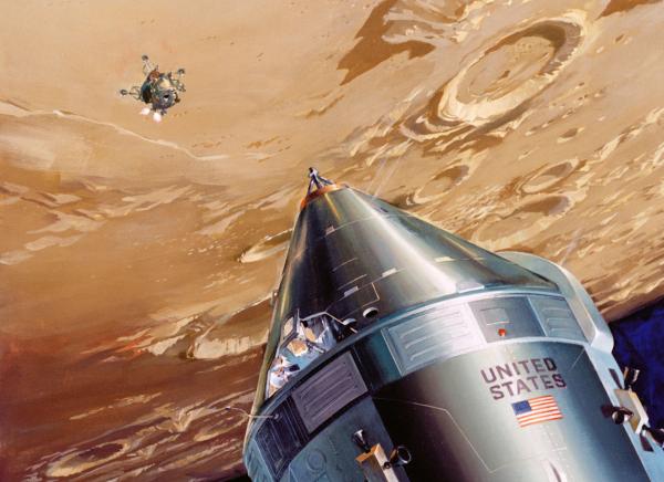 Illustration of Apollo 10 Command and Lunar Modules