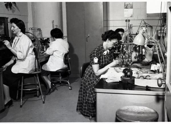 Engineers Working in Gyroscope Assembly