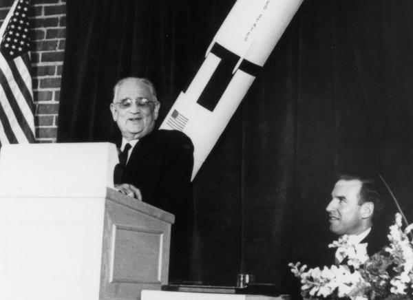 Doc Draper and Lovell at Apollo 8 Event