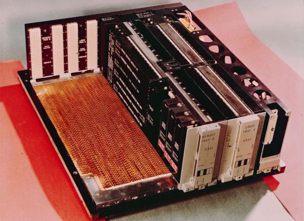 Tray of Memory and Logic Boards of the Apollo Guidance Computer