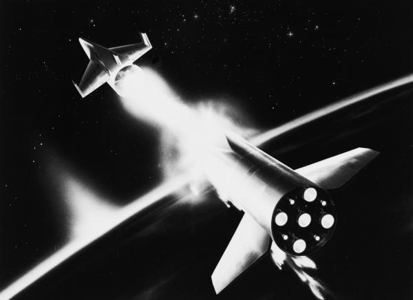 Staging of Rocket Blasting Off In Space Staging of Rocket Blasting Off In Space