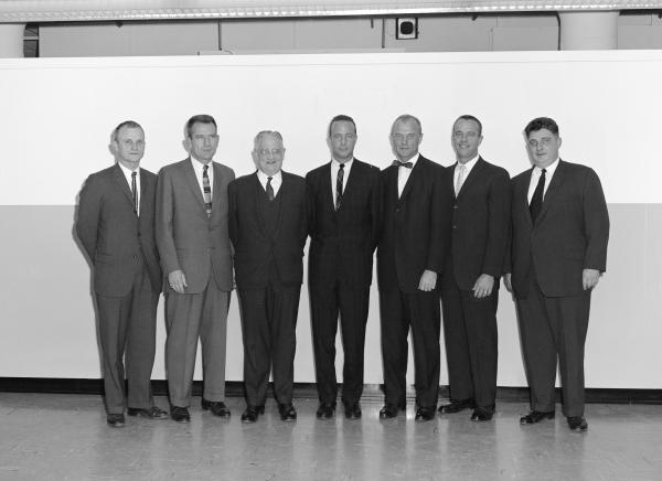 Mercury Astronauts with Doc Draper and MIT Lab Engineers Mercury Astronauts with Doc Draper and MIT Lab Engineers