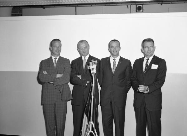 Carpenter, Glenn, Shepard, and Slayton At Press Conference Carpenter, Glenn, Shepard, and Slayton At Press Conference