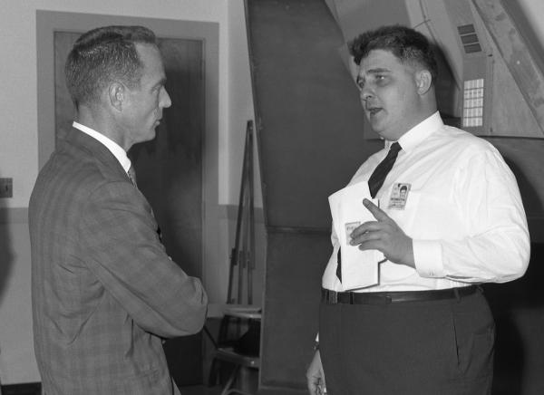 Milt Trageser Talking to Astronaut Scott Carpenter Milt Trageser Talking to Astronaut Scott Carpenter