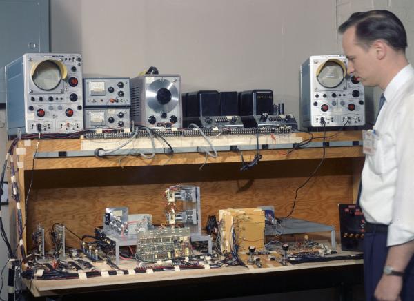 Engineer with Sextant Breadboard Electronics Engineer with Sextant Breadboard Electronics