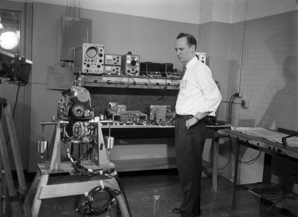 Engineer with X-2 Sextant Engineer with X-2 Sextant