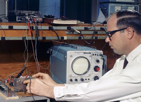 Engineer with Sextant Breadboard Electronics Engineer with Sextant Breadboard Electronics