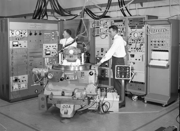 IMU Tests Conducted At Inertial Subsystem Area For Apollo With Jim Flanders