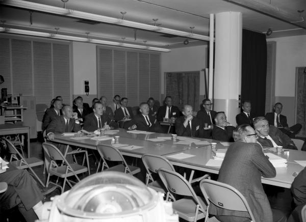 Astronauts and MIT Lab Engineers During Meeting 1963 Astronauts and MIT Lab Engineers During Meeting 1963