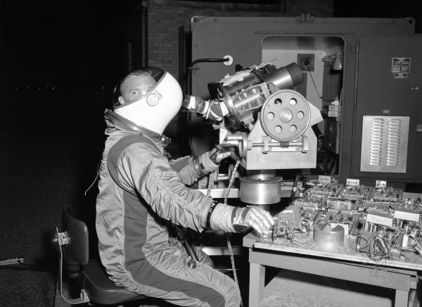 Astronaut Rusty Schweickart Having Fun During Spacesuit Optics Testing Astronaut Rusty Schweickart Having Fun During Spacesuit Optics Testing