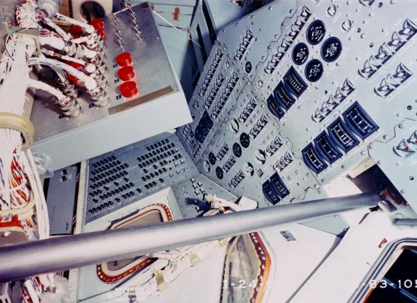 Inside view of Apollo spacecraft CSM-011