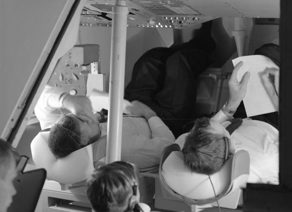 Astronauts in the Command Module Simulator