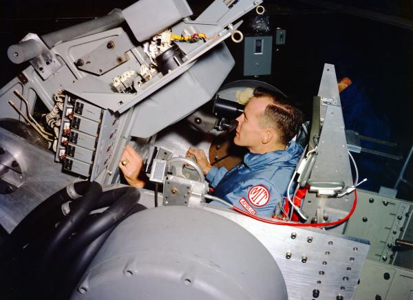 Astronaut Ed White in MIT Apollo Space Navigator