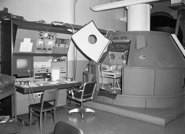 Apollo Guidance Computer Block II Simulation Monitor Console and Command Module