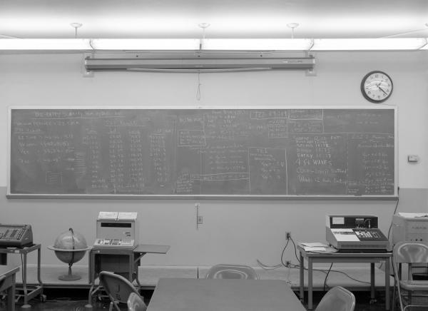 Apollo 8 Mission Support Notes on a Chalkboard
