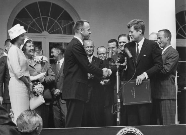 President Kennedy Awarding Alan Shepard with NASA's Distinguished Service Medal