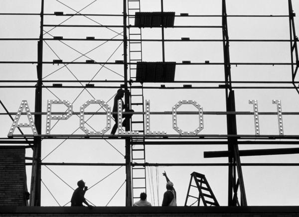 Lit Up Neon Apollo 11 Sign