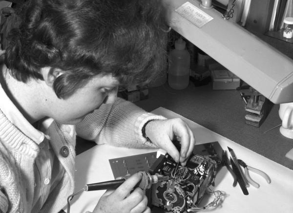 Draper Engineer Soldering the Apollo Primary Guidance, Navigation, and Control System