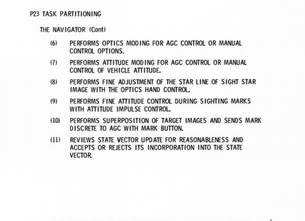 Apollo Guidance Computer P23 Task Partitioning