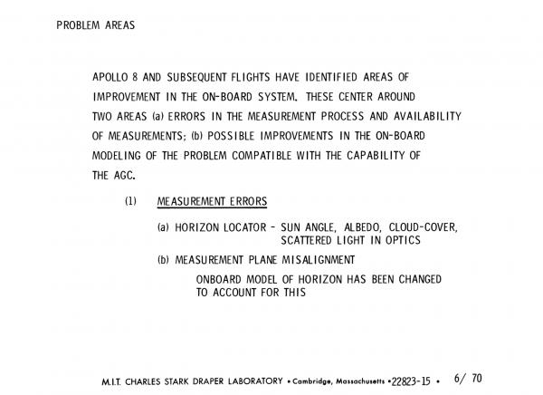 Problem Areas in the On-Board System