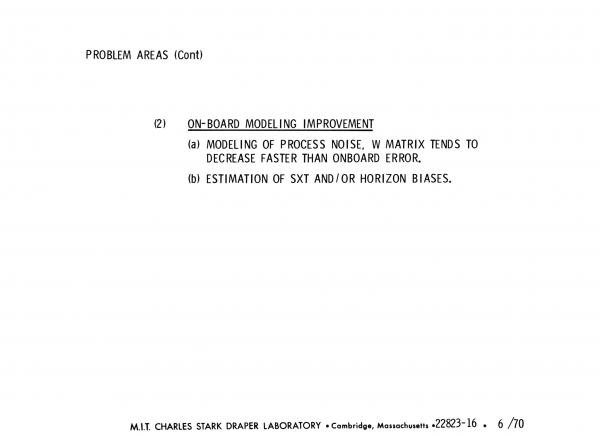 Apollo 8 Problem Areas