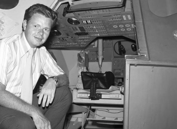 Joseph Turnbull With Command Module Simulator
