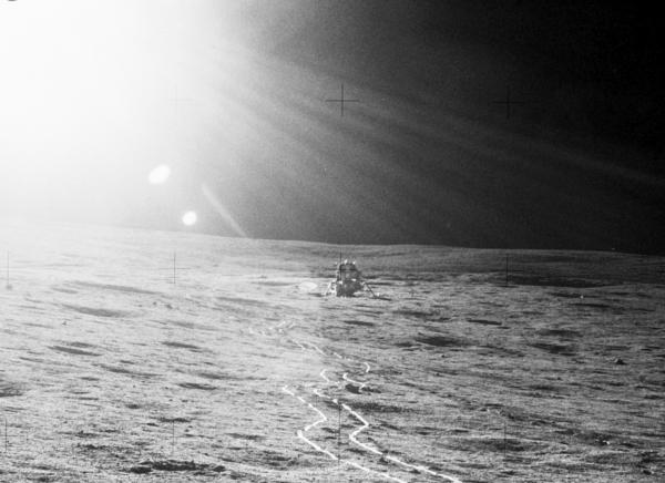 Apollo 14 Moon Surface With Tracks 