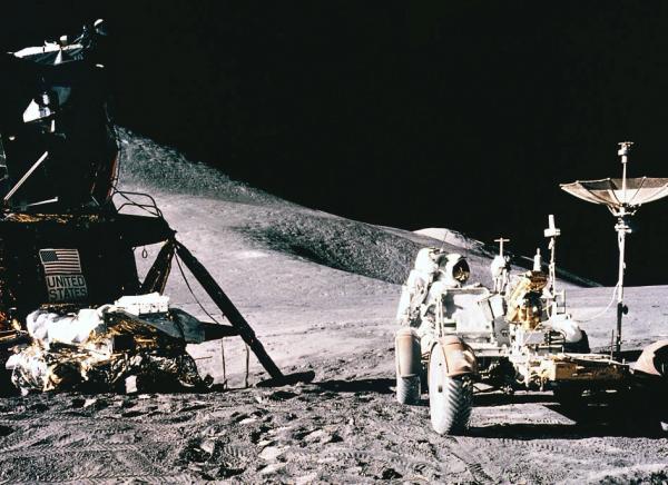 Apollo 15 Astronaut on the Lunar Rover