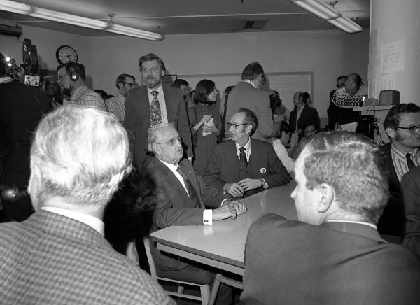 Draper, Ragan, Hoag, and Hall at the Apollo 17 Splashdown Party Draper, Ragan, Hoag, and Hall at the Apollo 17 Splashdown Party