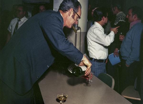 Ralph Ragan Pouring Champagne at the Apollo 17 Splashdown Party Ralph Ragan Pouring Champagne at the Apollo 17 Splashdown Party