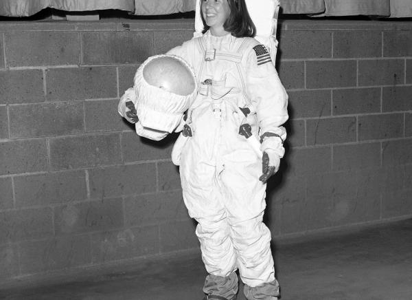 MIT Alumni Day - Peg Mooney in Space Suit MIT Alumni Day - Peg Mooney in Space Suit