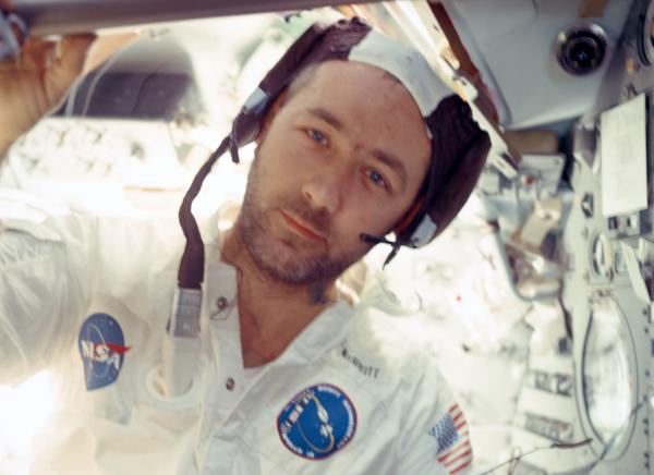 Apollo 9 Astronaut James McDivitt onboard Lunar Module