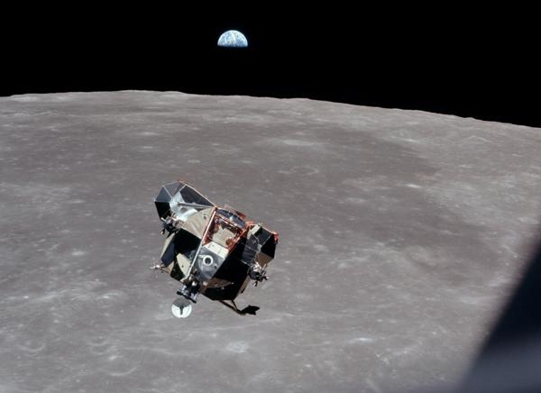 Lunar Excursion Module Approaching the Command Module