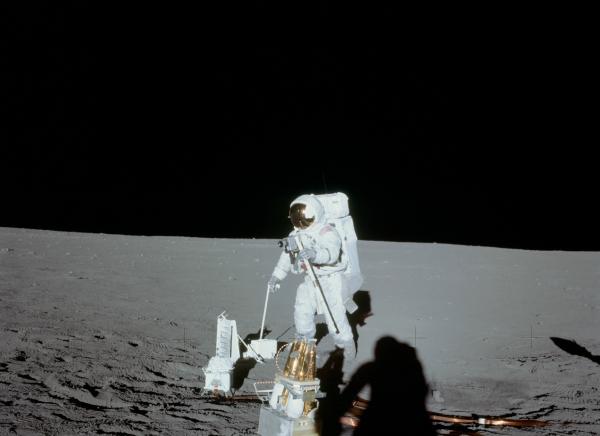 Apollo 12 Astronaut Alan Bean Deploys Apollo Lunar Surface Experiments Package