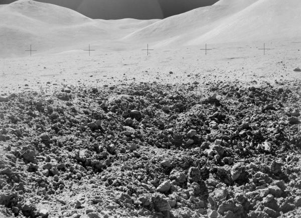 Lunar Surface View of Crater, Apollo 15